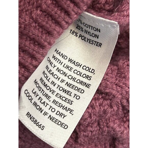 Open Edit Lilac Cable Knit Sweater Soft Girl Pastel Cozycore Modern Casual Chic - Picture 5 of 5